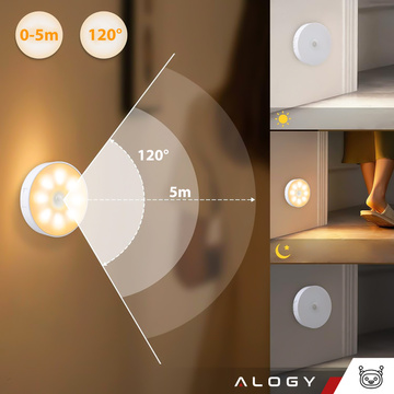 3x Lampka lampa LED czujnik ruchu zmierzchu nocna Alogy Sensor Light Bezprzewodowa oświetlenie meblowe Światło ciepłe 3000k