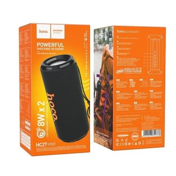 Hoco przenośny głośnik Bluetooth 5.4 2×8 W 1500 mAh FM/TF/AUX – czarny