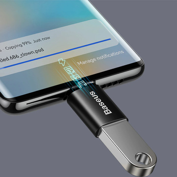 Adapter Baseus Mini OTG Adapter USB-A auf USB-C Typ C Adapter Schwarz