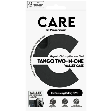Etui CARE do Samsung Galaxy S25+ by PanzerGlass Feature Tango Wallet 2w1 Czarny