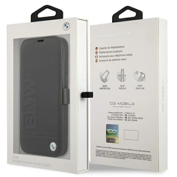 Etui na telefon BMW BMFLBKP13SSLLBK do Apple iPhone 13 Mini 5,4" czarny/black book Signature
