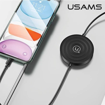 USAMS Ładowarka indukcyjna US-CC096 10W z kablem lightning czarny/black CC96WH01