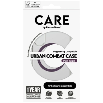 Etui do Samsung Galaxy S25 CARE by PanzerGlass Flagship Case Plum Purple