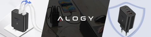 Ładowarka sieciowa 40W 2x USB 2x USB-C Alogy Super Fast Charger Szybkie ładowanie PowerDelivery PD Czarna