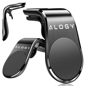 Uchwyt magnetyczny do samochodu na telefon do kratki nawiewu mocny Alogy Czarny