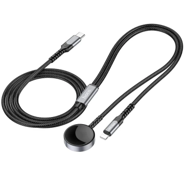 Ładowarka Indukcyjna Hoco CW54 2w1 do Apple Watch + Lightning