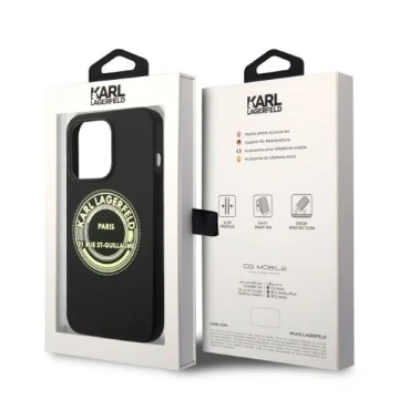 Handyschutzhülle Karl Lagerfeld KLHCP14LSRSGRCK für Apple iPhone 14 Pro 6.1" Hardcase schwarz/schwarz Silikon RSG