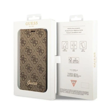Etui Guess GUBKP14SHG4SHW do Apple iPhone 14 6,1" brązowy/brown book 4G Vintage Gold Logo