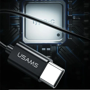 USAMS Słuchawki stereo EP-43 metal USB-C czarny/black HSEP4301