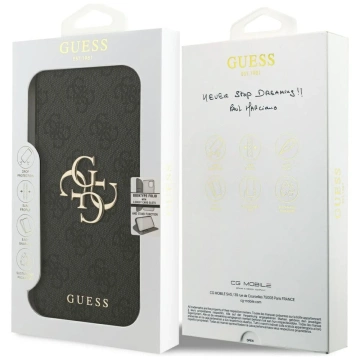 Etui Guess Book 4G Metal Logo do iPhone 17 Pro Max Czarny