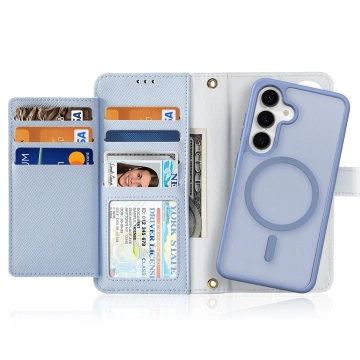 Etui do Samsung Galaxy S25+ Dux Ducis Lawa Skórzane Niebieskie