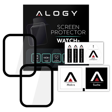 2x Alogy Full Glue 3D Flexibles Glas für Xiaomi Mi Watch (China-Version) Schwarz