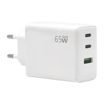 Ecobox USB 2xType-C 65W PD PPS Wandladegerät Weiß