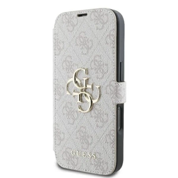 Guess 4G Metal Logo Book Case iPhone 16 Pro Max – Pink ze standem