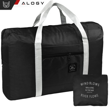 Torba podróżna sportowa na ramię męska damska na siłownie treningowa bagaż podręczny 48x32 materiałowa Alogy Sport Czarna