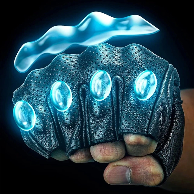 Rockbros 16220006003 L Leder-Motorradhandschuhe – Schwarz