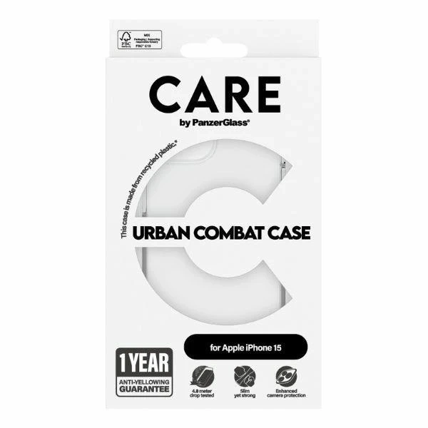 Etui do iPhone 15 CARE by PanzerGlass Urban Combat Case 6,1" Przezroczysty