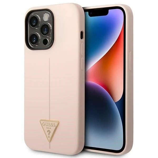 Etui Guess GUHCP14XSLTGP iPhone 14 Pro Max 6,7" różowy/pink hardcase Silicone Triangle
