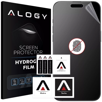 „MATTE“-Folie für Apple iPhone 16 Pro Hydrogel Alogy HydroSkin Matte Pro™ Display für „FINGERPRINT FREE“-Hülle