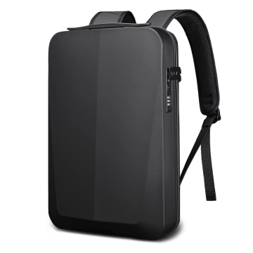 Plecak Antykradzieżowy wodoodporny Bange na laptopa 15.6" miejski podróżny 46x31x8 cm do pracy samolotu męski damski z gniazdem USB i zamkiem szyfrowym Czarny