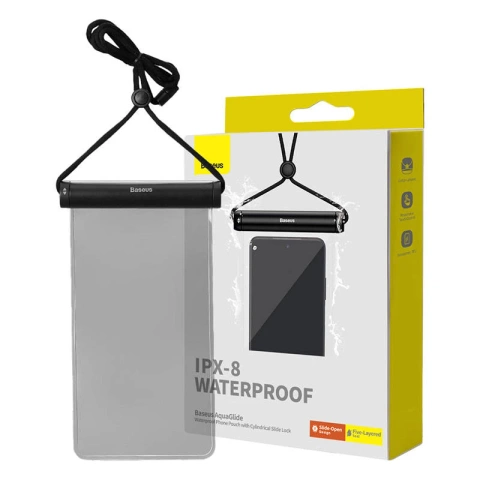 Baseus AquaGlide wasserdichtes Gehäuse mit Zylinderschloss (schwarz)
