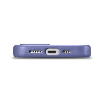 Etui na telefon iCarer Case Leather z naturalnej skóry do iPhone 14 Plus jasnofioletowy (kompatybilne z MagSafe) 