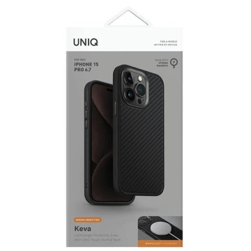 Etui do iPhone 15 Pro Max UNIQ Keva Black MagSafe