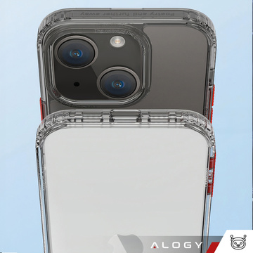 Etui na telefon Alogy Protective Case obudowa ochronna do Apple iPhone 14 Czarno-przezroczyste + Szkło