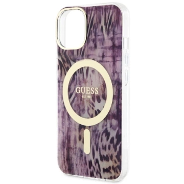 Etui Guess GUHMP14SHLEOPWP do iPhone 14 6.1" hardcase Leopard MagSafe