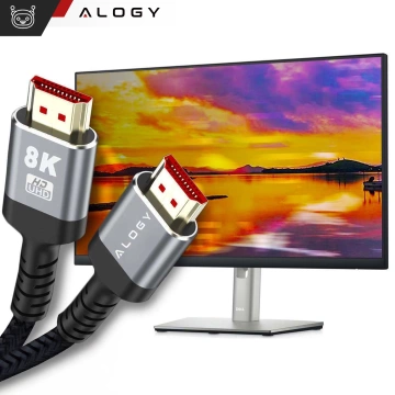Kabel HDMI 2.1 Alogy 5m 4K 8K PREMIUM MIEDŹ ULTRA High Speed 60Hz 48GBps Czarny
