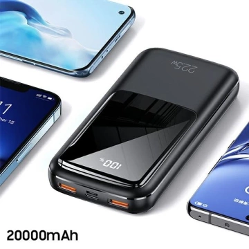 USAMS Powerbank PB58 20000mAh 22.5W Dual QC+PD Fast Charge czarny/black 20KCD17701 (US-CD177)