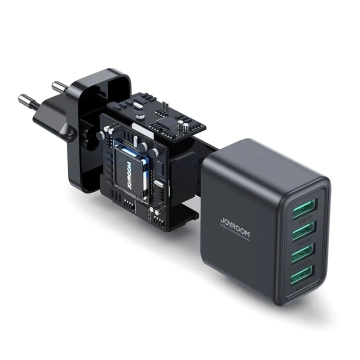 Joyroom JR-TCN03 4×USB-A 24W 4.8A Wandladegerät – Schwarz
