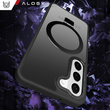 Etui pancerne Alogy Stand Ring Case obudowa na telefon do MagSafe do Samsung Galaxy S23+ Plus matowe Czarne
