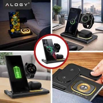Kabelloses Ladegerät für Samsung: 3-in-1 kabellose Ladestation für Samsung Galaxy Watch 7/6/5/4/3 Pro Classic, Galaxy Buds für S24 Ultra, S23, S22, S21, S20, Note 20/10, Z Fold