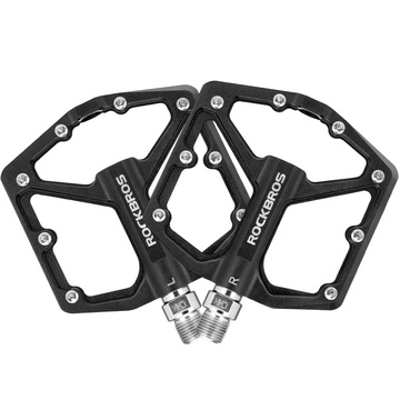 Pedały do roweru rowerowe platformowe RockBros K203-BK metalowe MTB komplet 2szt Czarne