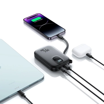 Powerbank Joyroom JR-PBF18 10000 mAh 22.5 W z kablem Lightning & USB-C – czarny