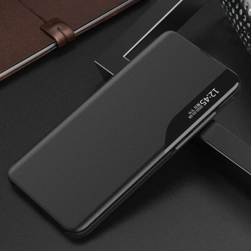 Eco Leather View Case für Samsung Galaxy S23 mit Klappständer schwarz