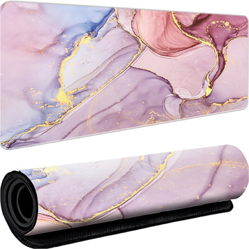 Schreibtischunterlage für Maus und Tastatur. Rutschfeste Gaming-Schutzmatte xxl 88x40 Alogy Marble Pink