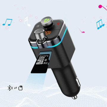 Ładowarka samochodowa zestaw głośnomówiący Alogy Transmiter FM Bluetooth 5.0 Karta pamięci USB QC 3.0 USB-C PD 18W