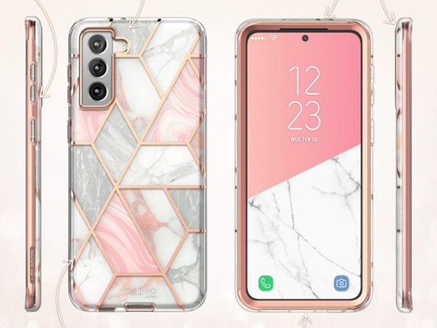 Etui Supcase Cosmo für Samsung Galaxy S21 Marmor Pink