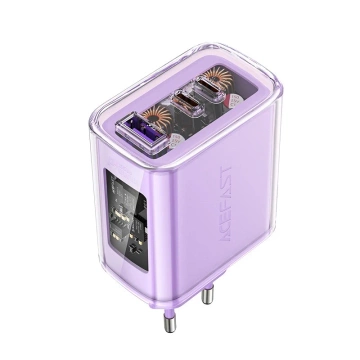 Ładowarka sieciowa Acefast A45 GaN 65W 3 porty USB (1xUSB, 2xUSB-C) fioletowa