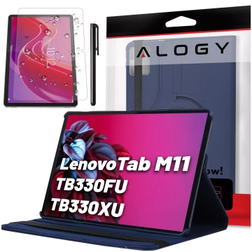 Etui 360 do Lenovo Tab K11 / K11E 11” M11 10.95" TB330FU / TB330XU / TB331FC obrotowe pokrowiec obudowa z klapką na tablet Case Alogy Granatowe
