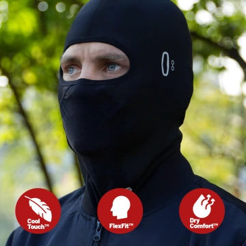 Kominiarka Motocyklowa Kewig Oddychająca i Wiatroszczelna, Pod Kask na Motor i Skuter, Szybkoschnąca, Odprowadzająca Wilgoć, Antybakteryjna i z Ochroną UV – Czarna
