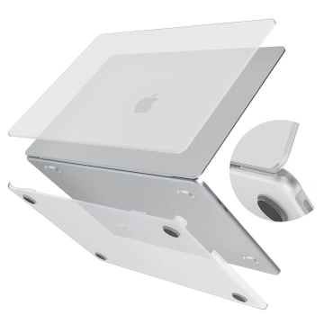Etui do Apple Macbook Air 13.6 - M2/M3 2022/2023/2024/2025 Alogy AirGuard™ Elastyczna obudowa Matowa Przezroczysty Biały