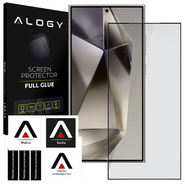 Szkło hartowane do etui Alogy Full Glue case friendly do Samsung Galaxy S24 Ultra Czarne