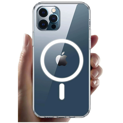 Hülle für iPhone 15 Pro Max MagSafe Hybrid Case Cover Shock Clear Alogy Transparentes Glas