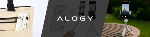 Selfie Stick Mini Tripod stabilny kompaktowy lekki Kijek do Selfie i Statyw Rozkładany 360° z Pilotem Bluetooth 10m, Stojak do Zdjęć i Nagrywania, Alogy FlexiShot™ Biały