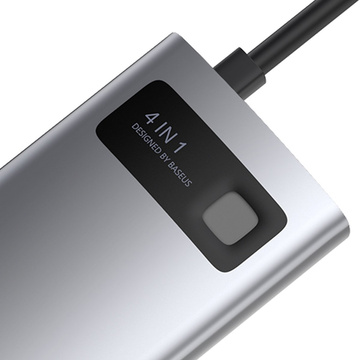 Hub 4w1 Baseus Metal Gleam Series, USB-C für USB 3.0 USB 2.0 HDMI USB-C PD