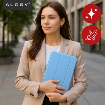 Etui do Apple iPad 11gen. 11" 2025 / 10gen. 10.9" 2022 Ochronne Hybrydowe z Miejscem na Rysik, Składana Okładka, Funkcja Podstawki, Alogy HybridBook™ Case  – Błękitne