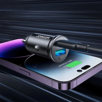 Mini ładowarka samochodowa Joyroom JR-CCN05 30 W USB-A & USB-C – czarna